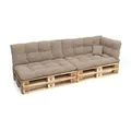 Produktbild: POKAR Palettenkissen mit schöner Steppung Auflage Palettensofa, Größe:6er Set, Farbe:Beige - Beige