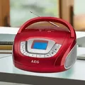 Produktbild: Stereo Radio Mit Usb Und Sd Slot Stereoanlage Radiorecorder Rot Musikanlage Mp3 Wecker Uhr Kompaktanlage Mit Tragegriff