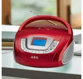 Produktbild: AEG Radio (Radio mit USB und SD Slot Stereoanlage rot Musikanlage MP3 Wecker Uhr)