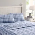Produktbild: Laura Ashley Bettlaken Baumwollflanell-Bettwäsche-Set, Baumwolle, Mulholland Plaid Blue, Full