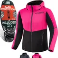 Produktbild: SHIMA DAYBREAKER LADY Motorrad-Kapuzenjacke für Frauen Damen - FiberQL - Aramid und Kühlschicht, Rücken-, Schulter-, Ellbogenprotektoren, Reißverschluss und Schnappverschluss (Schwarz/Rosa, S)