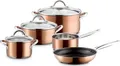 Produktbild: MÄSER Kochtopf-Set Asterion Glasdeckel Töpfe Pfanne Edelstahl Kupfer 8 teilig