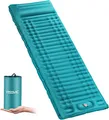 Produktbild: Yissvic Isomatte Camping Selbstaufblasend Aufblasbare Schlafmatte mit Fußpumpe Wasserdicht Luftmatratze Outdoor für Wandern Backpacking Camping Zelt Pfauenblau