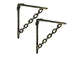 Produktbild: relaxdays Wandregalhalter 2er Set Regalwinkel Gusseisen Kette, Bronze