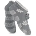 Produktbild: celodoro Haussocken Damen Norweger Strick Hüttensocken mit ABS-Sohle (1 Paar) grau 35-38
