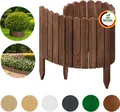Produktbild: Floranica Rollborder Beeteinfassung 100 x 40 cm Braun Flexibler Holzzaun Deko für Gartenzaun Rasenkante Umzäunung Gartenzaun für Rasenflächen