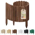 Produktbild: Floranica Rollborder Flexibler Holzzaun 100 x 40 cm Braun Beeteinfassung Deko für Gartenzaun Rasenkante Umzäunung Gartenzaun für Rasenflächen Hochbeete für Garten