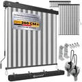 Produktbild: KESSER® Senkrechtmarkise 160x250cm Außenrollo Handkurbelmechanismus Balkonrollo Sonnen-und Sichtschutz Beschattung Sonnenschutz mit Kurbel Markisenkasten Balkon & Terrasse inkl Montageset & Abdeckung