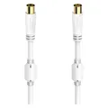 Produktbild: Hama Antennen-Kabel, Koax-Stecker - Koax-Kupplung, vergoldet, 1,5 m, 100 dB (100 dB, Antennenkabel) (00205246)