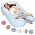 Produktbild: Smoothy Stillkissen SMOOTHY Vollkörper Schwangerschaftskissen – U-förmiges Stillkissen, Baby-Kissen & Stillkissen in U-Form blau 150 cm