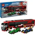 Produktbild: 60445 City F1 Transporter mit RB20 & AMR24 F1 Rennautos, Konstruktionsspielzeug