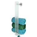 Produktbild: bremermann Bad-Serie Piazza - Glashandtuchhalter 2in1, zur Wandmontage oder Anbringung an der Glasduschwand, 6 zusätzliche Haken, passend für Handtücher und Gästetücher, aus Glas und Edelstahl, matt