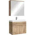 Produktbild: Badplaats - Badezimmer Badmöbel-set Montreal 01 Mit Spiegelschrank 60cm Wasc