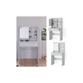 Produktbild: Vicco Schminktisch Frisiertisch Frisierkommode Laura Weiß 70x136 cm Spiegelschrank modern Schlafzimmer Kommode Schminkspiegel Schrank Schublade Kosmetiktisch Make-Up-Tisch