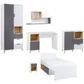 Produktbild: Deine Möbel 24 Jugendzimmer-Set, Weiß, Graphit, Grau, Eiche, Holzwerkstoff, 536x190x204 cm, Kinder- & Jugendzimmer, Jugendmöbel, Komplette Kinder- & Jugendzimmer