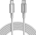 Produktbild: Neu Nylon USB-C zu USB-C 100W Kabel (10 ft) Silber