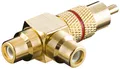 Produktbild: Goobay 11388 Cinch Y Adapter, Stecker zu 2x Buchse, Goldausführung, Rot, Rot - C