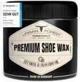 Produktbild: Schuhcreme Schuhwachs 250ml farblos mit Bienenwachs & Avocado-Öl | Lederpflege für Schuhe als Imprägnierwachs | Schuhpflege & Schuhreinigung | Schuhe pflegen mit Premium Shoe Wax | URBAN Forest