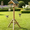 Produktbild: Vogelhaus mit Ständer Wetterfest Winterfest Holz Futterhaus Futterstation Vogel