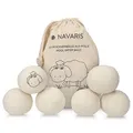 Produktbild: Navaris Trocknerbälle 6er Pack ökologisch - Ball für Wäschetrockner aus 100% Wolle - Umweltschonende Filzbälle - Bio Weichspüler Alternative