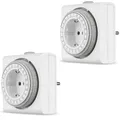 Produktbild: REV 2er-Pack Mechanische Zeitschaltuhr Schalter Timer Intertek/GS-Zeichen  weiss