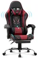 Produktbild: COLAMY Gaming Stuhl – Ergonomischer Computerstuhl mit Fußstütze, Lendenwirbelstütze, Kopfstütze, 360° Drehfunktion und hoher Rückenlehne, rot