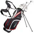 Produktbild: Wilson Anfänger-Amazon Exclusive Komplettsatz, 10 Golfschläger mit Carrybag, Herren, Rechtshand, Stretch XL, schwarz/grau/rot, WGG157548