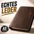 Produktbild: A5 Leder Ringbuch Handgefertigt Notizbuch Lederhülle Refillable Journal