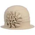 Produktbild: LIERYS Romina Cloche Wollhut - Hut - Elegante Form - Damen - Glockenhut mit Blütenapplikation - Herbst/Winter - Made in the EU beige One Size