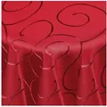 Produktbild: DecoHomeTextil Heimtextilmanufaktur Tischdecke Kringel Circle Tafeldecke Ornamente Damast Tischdecke rot Oval 160 x 220 cm