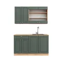 Produktbild: Vicco Singleküche Fame-Line, Grün-Gold Landhaus/Goldkraft Eiche, 140 cm