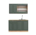 Produktbild: Vicco Küchenzeile Fame-Line, Grün-Gold Landhaus/Goldkraft Eiche, 140cm ohne AP