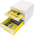 Produktbild: LEITZ Organizer Schubladenbox Wow Cube 4 Schubladen Polystyrol weiß/gelb