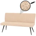 Produktbild: Sitzbank MCW-K16, Esszimmerbank Bank Polsterbank, Rückenlehne Stoff/Textil Chenille Metall 160cm ~ creme-beige