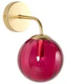 Produktbild: Wandleuchte Metall gold Glas rot 1-flammig Kugelform Retro-Stil Boomi