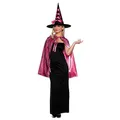 Produktbild: UNDERWRAPS Hexen-Umhang-Set für Damen, einfaches Halloween-Kostüm für Frauen, Mütter, Lehrer, Umhang Hut Rosa, Adult OS