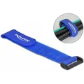 Produktbild: Delock Klett-Kabelbinder mit Schlaufe L 190 x B 25 mm blau 5 Stück (Klettkabelbinder, 190 mm, 5 Stk.) (19533)