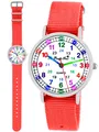 Produktbild: Armbanduhr Kinder Jungen Mädchen Uhr Lernuhr Nylon Armband orange analog Quarz