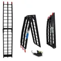 Produktbild: TRUTZHOLM 1 x Auffahrrampe klappbar 180 cm Länge 340 kg Traglast Alu geriffelte Einzelstäbe Verladerampe, Farbe nach Auswahl (Schwarz)