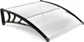 Produktbild: GOPLUS Vordach für Haustür, 102 × 99 cm Überdachung aus Aluminium & Polycarbonat, Haustürdach Pultvordach, 102cm lang, Schwarz