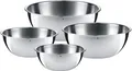 Produktbild: WMF Schüssel Set Gourmet (16/18/22/24 cm), 360° Schüttrand, tropffreies Ausgießen, Edelstahl, (Set, 4-tlg), vielseitig, stapelbar, platzsparende Aufbewahrung