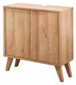 Produktbild: BadeDu MINHO WTU 60cm Braun Moderner Waschbeckenunterschrank in Ast Eiche Holzoptik, flexibel montierbar