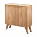 Produktbild: BadeDu Minho Waschbeckenunterschrank – 60 cm breit in Braun hell, Modernes Badezimmermöbel-Set im skandinavischen Stil – Made in Germany