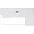 Produktbild: doporro Duschwanne Duschtasse flach aus Acryl Rechteckig DIN-Anschlüsse Faro2, Rechteckig weiß 75 cm x 4 cm x 140 cm