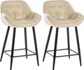 Produktbild: CLP 2er Set Barhocker Gibson Tresenstuhl gepolstert mit Fußstütze,creme Stoff