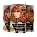 Produktbild: L'Oréal Paris Permanente Haarfarbe Haarfärbeset 7.4 Kupferblond Dublin 3er Set