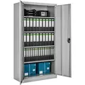 Produktbild: tectake Aktenschrank, Grau, Metall, 40x180x80 cm, Arbeitszimmer, Aktenschränke