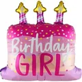 Produktbild: Folienballon Birthday Girl Shape pink 70 x 60 cm