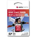 Produktbild: AGFAPHOTO SDXC Karte 64GB High Speed Class 10 UHS I U1 V30 (64 GB, SDXC, U1, UHS-I) (10428)