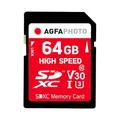 Produktbild: AgfaPhoto High Speed Class 10 SDXC 64GB Speicherkarte neu